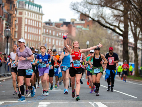 Casi en la meta del Maratón de Boston 2019