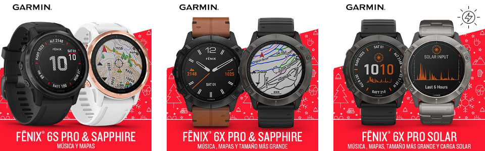 GARMIN Fénix 6S, 6X Pro, Sapphire y Pro Solar