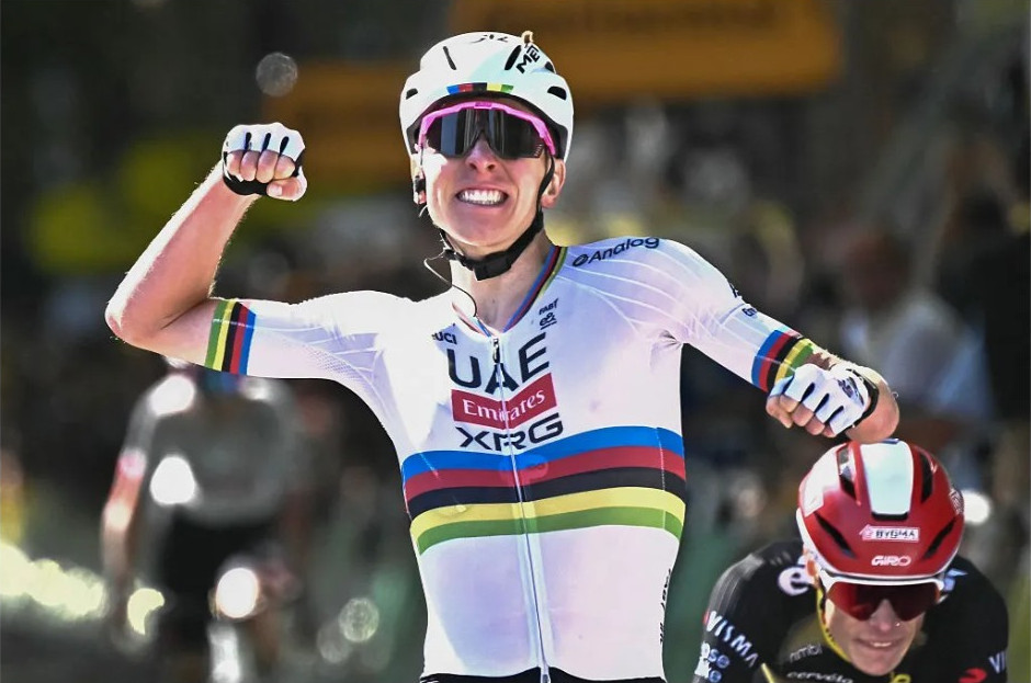 Tadej Pogacar gana la Etapa 4 del Tour de Francia y logra su 100a. victoria